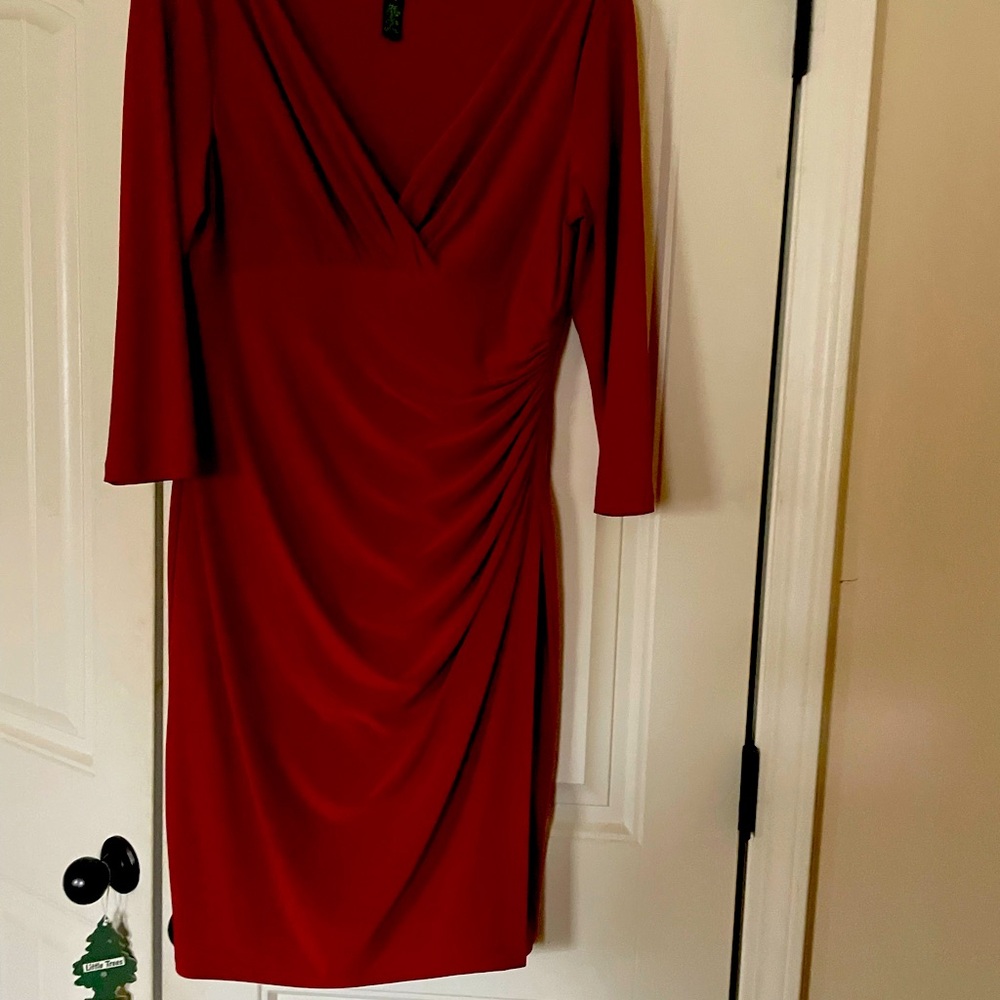 Red Ralph Lauren dress. size 14p. In very good condition. Worn once.